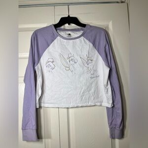 Disney Parks Purple & White Cute Tinkerbell Top